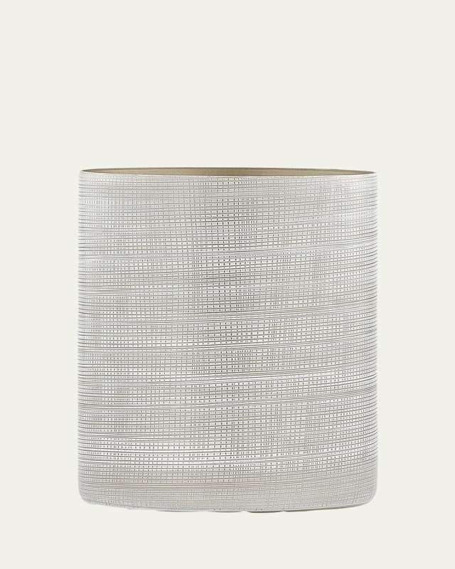 Woven Wastebasket, Platinum